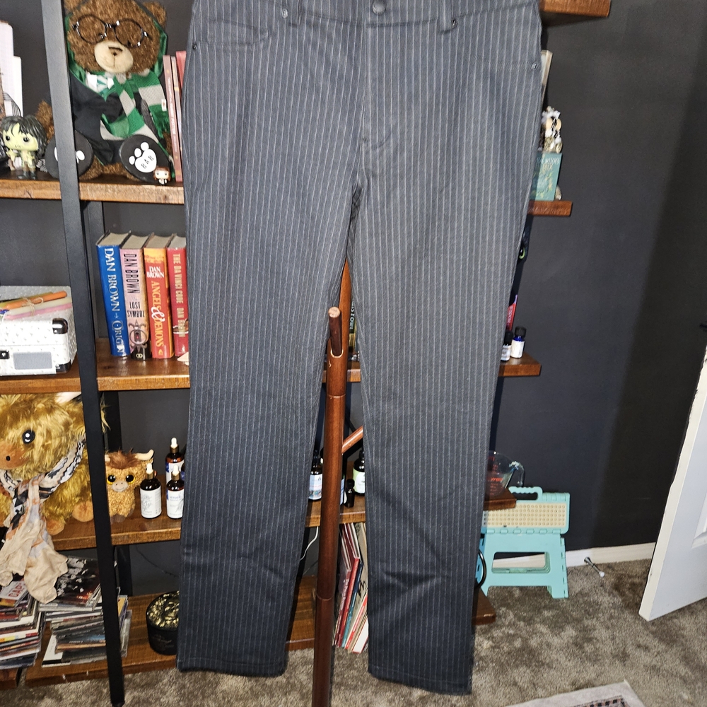 DKNY Gray Pinstripe Straight Leg Pants